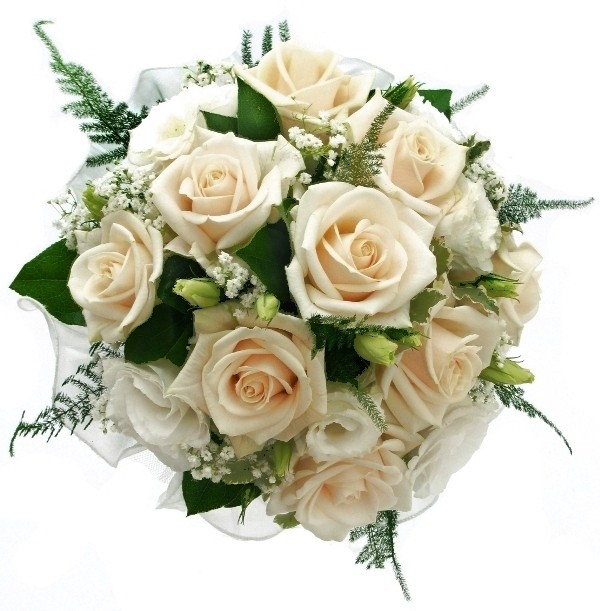 Букет свадебный 00009897 Роза Вендела—9 шт. Дополняющие цветы— Гипсофила, эустома;
Зелень—аспарагус плюмозум. На портбукетнице
