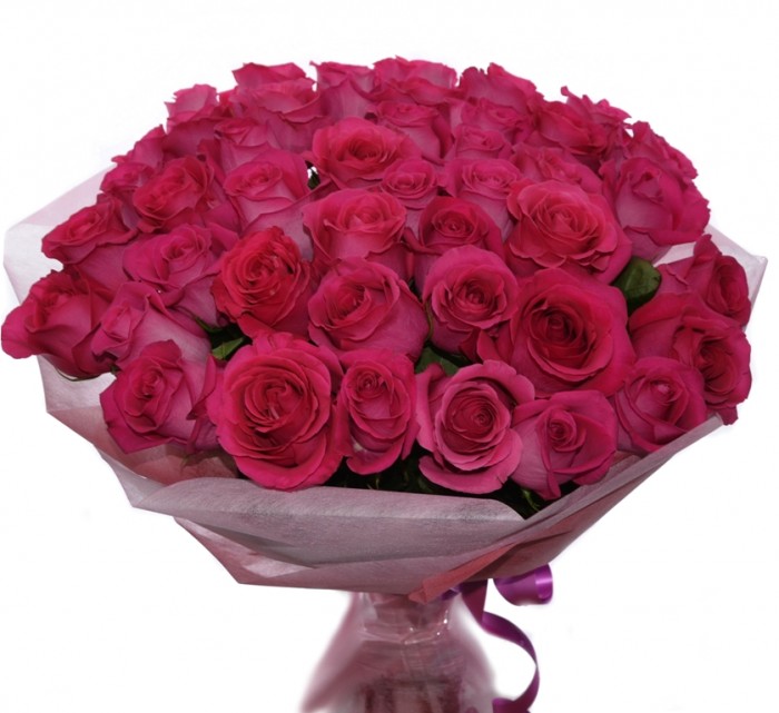 Букет &quot;Розовый торт&quot; Букет из розы Pink Floyd (Пинк Флойд) длиной 60 см. Упаковка фетр. Размер 60х70х70 см